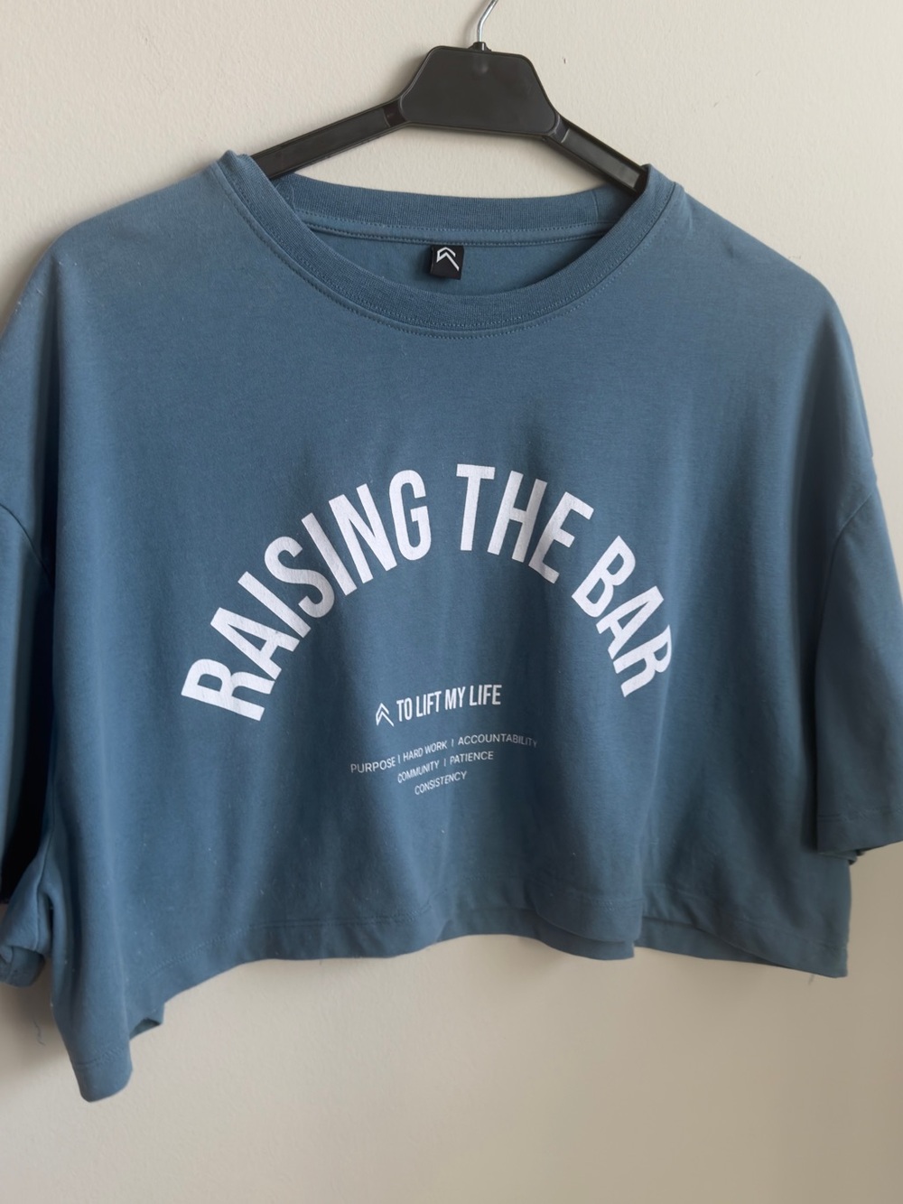 Oner Active Raised Bar Cropped Tee - Blue - Picture 3 of 7